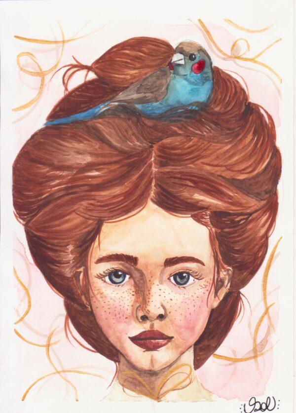 Menina com cabelo de ninho